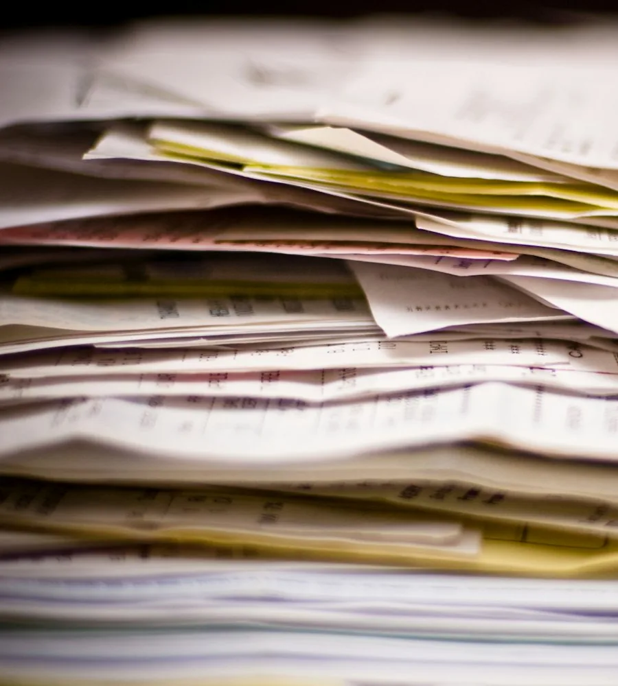 Pilha de documentos de departamento pessoal
